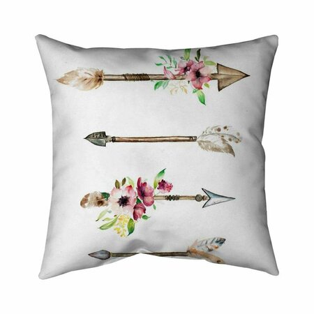 BEGIN HOME DECOR 26 x 26 in. Arrowheads & Flowers-Double Sided Print Indoor Pillow 5541-2626-MI89